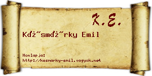 Késmárky Emil névjegykártya