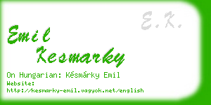 emil kesmarky business card